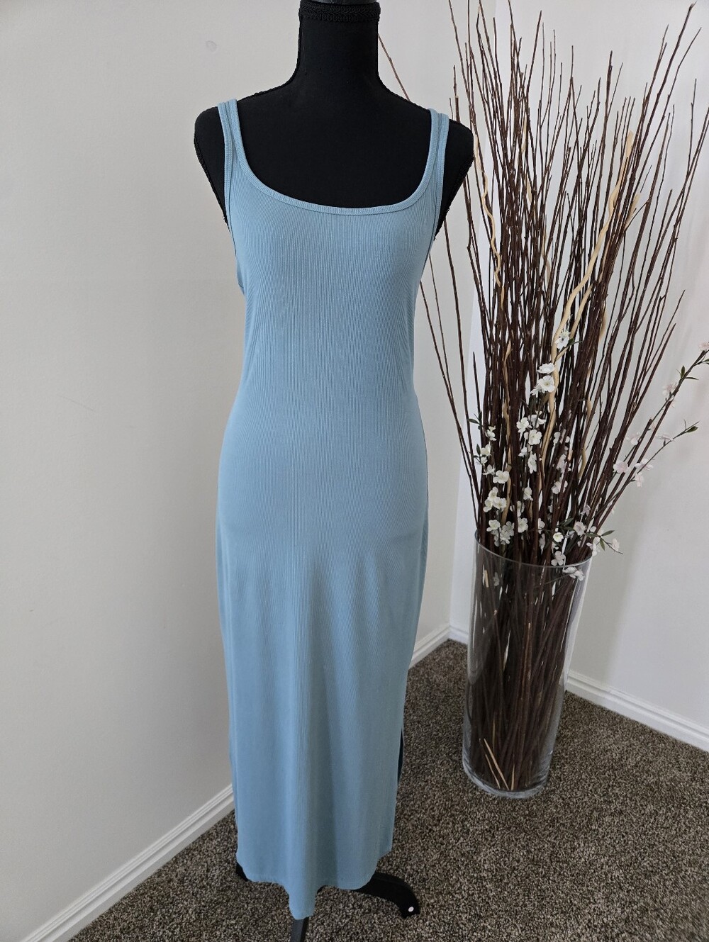 Victoria's Secret Pink All-Day Soft Rib Bodycon Midi Dress